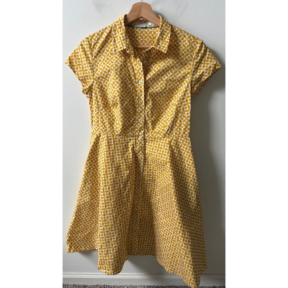 Boden Sophia Geometric yellow dress women's size 6P